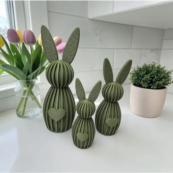 Decoração Minimalista Páscoa Cristã Moderna Enfeite Páscoa Coelhinhos do Amor Verde