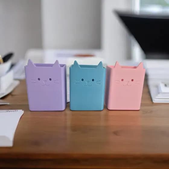Kit 3 Potes Organizadores de mesa para Canetas Lápis e Clipes Escritório decoração
