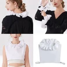 AA * Elegante Destacável Plissado Colarinho Braço Mangas Intensificador De Roupas Para Eventos Formais