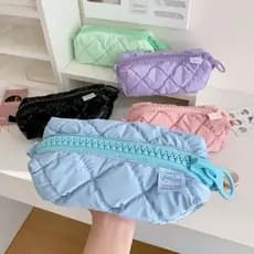 Estojo de lápis grande com zíper reforçado, bolsa de armazenamento para material escolar, estojo de lápis gr