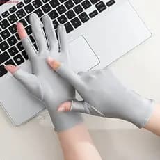 JUNYUE 1 Par De Luvas Femininas De Proteção Solar , Finas De Seda Gelada Anti-Ultravioleta , Elastano