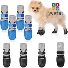 YVEFAT Meias De Borracha Para Cães E Gatos , Botas De Neve De Chuva Impermeáveis Animais De Estimação , Com Cordão Ajust