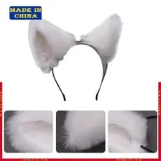Gatos Longos Peludos Orelhas Fuzzy Cabelo Headwear Lobo Halloween Cosplays Traje Acessórios Para Argola