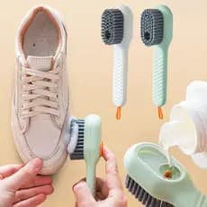 Escova de Reparação de Sapatos com Enchimento Automático de Líquido Tipo Prensa Cabo Longo Escova de Limpeza Líquida Cer
