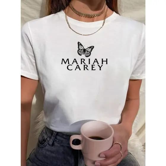 Camiseta T-shirt Algodão Unissex Mariah Carey Cantora Estampa Borboleta