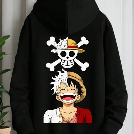 Moletom Canguru C/ Capuz Unissex One Piece Pirata e Caveira
