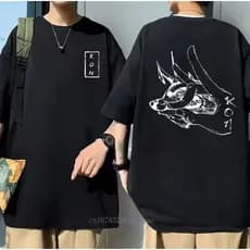 Camiseta T-shirt Algodão Anime Chainsaw Man Kon Fox Devil