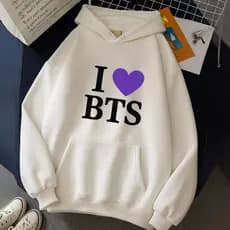 Moletom Canguru Algodão K-pop I Love BTS Blusa De Frio Unissex Envio Rápido