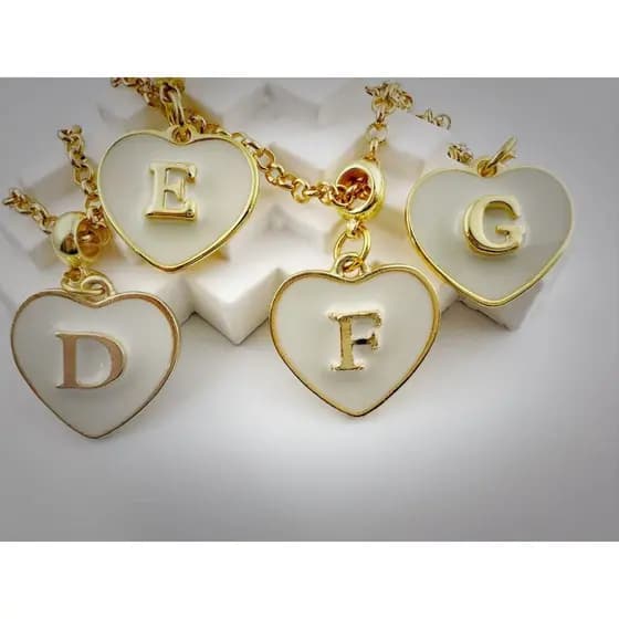 TB Moda Colar Feminino Ouro 18k com Letra A-Z - Pingente Inicial para Presente de Dia dos Namorados