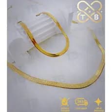 TB Moda Feminina Kit Conjunto  Aço Inox Colar Laminado e Pulseira Folheados Banhada a Ouro 18k
