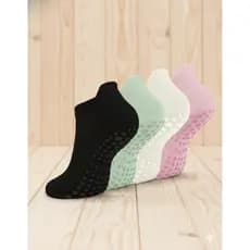 3 Pares de Meias Femininas Antiderrapante para Pilates Yoga e Dança