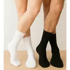 6 Pares de Meias Cano Longo  Branco e Preto Resistentes para Uso Diário