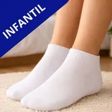 Kit Meia Infantil Escolar 3 ou 6 Pares Unissex Cano Médio Algodão Branco e Preto Menino Menina
