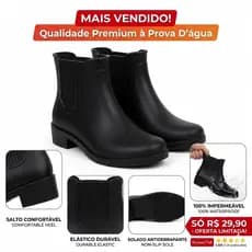 Bota Feminina Impermeável À Prova D'água Macia
