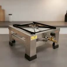 Fogão Fogareiro Inox Portátil Alta Pressão Camping 1 BOCA 20X20 MESA INOX GOURMET
