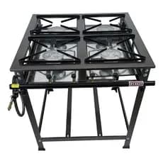 Fogão 4 Bocas 30x30 Fortmix Industrial Alta Pressão Perfil 5 Queimador Caulim