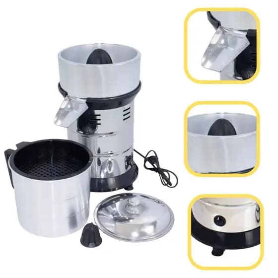 Espremedor De Laranja Bivolt Industrial Extrator De Suco Limão Inox 700w Visalu + Jarra de 3L Alta Rotação