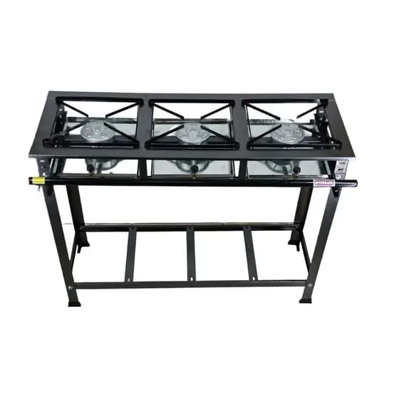 Fogão Industrial Alta Pressão 3 Bocas Caulim 30x30 A Gás