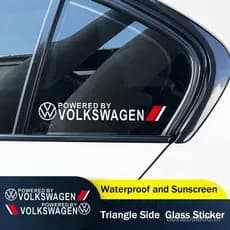 18cm x 2.5cm Adesivo de Vidro de Janela Lateral Triangular com Logotipo Exclusivo para Volkswagen Polo Golf Tiguan CC T-