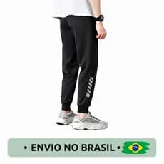 Calça Jogger Masculina Esportiva Preta Academia Corrida Confortável Com Faixas Laterais