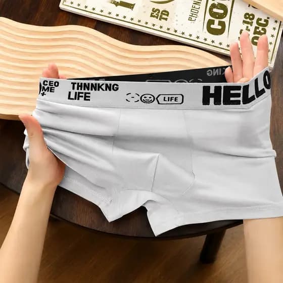 KIT 5 Cuecas Boxers Masculina HELLO Microfibra Alta Qualidade Tecido Macio KIT 5 Cueca Boxer