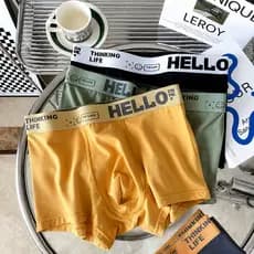 KIT 5 Cuecas Boxer Masculina Microfibra HELLO 5 Cores Kit 5 Cuecas Hello