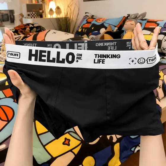 Kit 5 Cuecas Boxer Masculina Microfibra HELLO Kit 5 Cueca Boxers