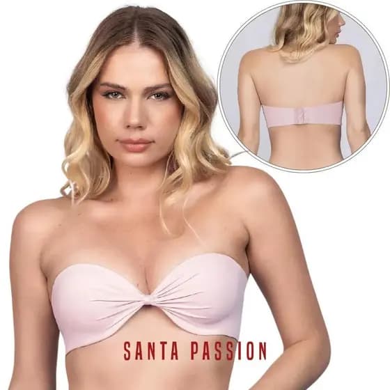 Santa Passion Sutiã Tomara que Caia com Bojo e Aro Liso Alta Sustentação Confortável