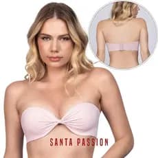 Santa Passion Sutiã Tomara que Caia com Bojo e Aro Liso Alta Sustentação Confortável