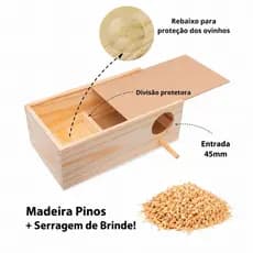 Ninho Para Periquito Para Reprodução + Serragem gratis