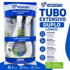Sifão Sanfonado Duplo Extensivo Branco Unifortte
