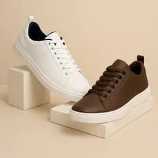 Kit 2 Pares Tênis Casual Masculino Minimalista Dia a Dia Básico Trabalho Elegante