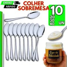 Jogo 40/30/20/10 Un Colher de Sobremesa Aço Inox Buffet Faqueiro Talheres Inox Cozinha Restaurante