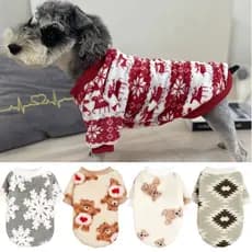 Natal Filhote De Cachorro Camisola Para Cães Pequenos Inverno Pet Veludo Roupas Poodle Hoodies Pullovers