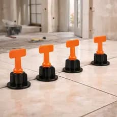 Kit 50 Nivelador de Piso para Porcelanato e Azulejo com Espaçador Tipo T em Inox Reutilizável