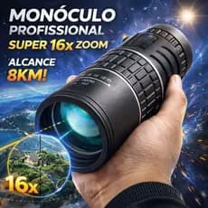 Monóculo Tático Profissional 16x Zoom – Alcance de até 8km em Alta Definição