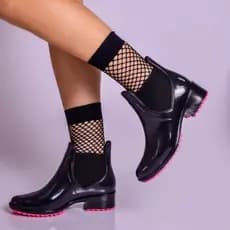 Bota Feminina Galocha Moderna Elegante Impermeável Sola Antiderrapante Envio Imediato