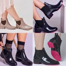 Bota Galocha Feminina Moderna Elegante Impermeável Inverno Solado Macio Envio Imediato