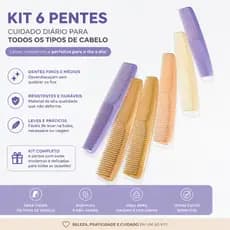 Pente de Plástico - kit com 6 Unidades Sortidas - Condor