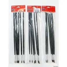 Kit Pincel p/ pintura e artesanato Kit com 18 unidades cabo preto 20cm