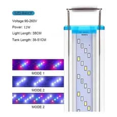 Luminária Aquário Plantado Led 12w 38cm A 50cm 3cores Bivolt Calha Iluminação Extensível Peixe Planta Slim Potente
