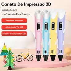 Caneta 3D Impressora Manual Infantil e Adulto Com DIY Filamento Plastico Seguro Para Crianças