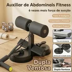 Equipamento Auxiliar de Abdominais Fitness Unissex Muscular Abdominal Dispositivo de Pé Fixo Com Ventosa Ajuste 3 Níveis