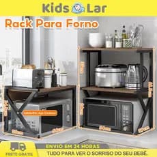 Rack Suporte Para Microondas Aço Carbono Tipo KEstável Resistente E Multifuncional