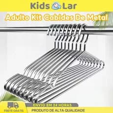 Kit 10/20PCS Cabide Aço Inoxidável Adulto Cromado Organização Guarda Roupa Resistente