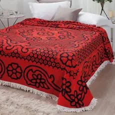 Colcha Chenille King Jolitex Canelada com Franja 220x240cm Cobre Leito Sofisticado Macio Decorativo