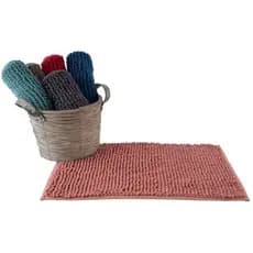 Tapete Para Banheiro Antiderrapante Microfibra Bolinha Popcorn 38x58cm Absorvente Macio Lavável Macarrão