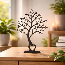 Arvore da Vida Minimalista Decorativa Com Coração Para Estante Sala Quarto Enfeite Elegante