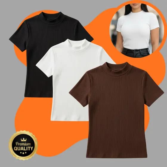 Blusa Ribana Feminina Malha Canelada Tecido Premium Confotável Modelador Elegante