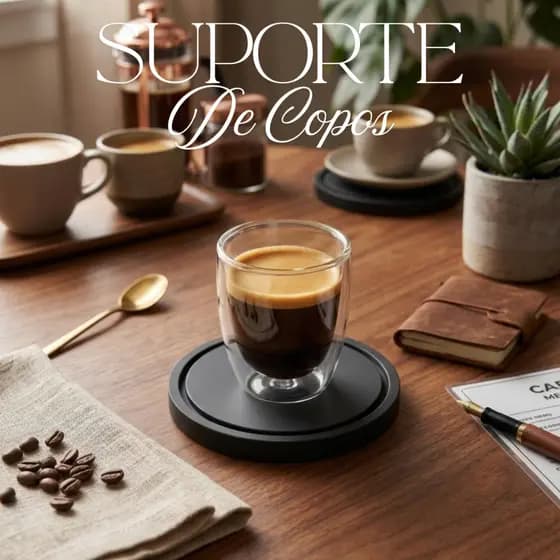 Suporte de Copos Proteção Para Mesa e Superfícies Moderno Porta Copos